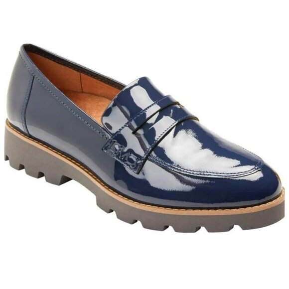 Vionic Shoes - NWOT Vionic Cheryl Penny Loafers Navy Patent Leather Size 6